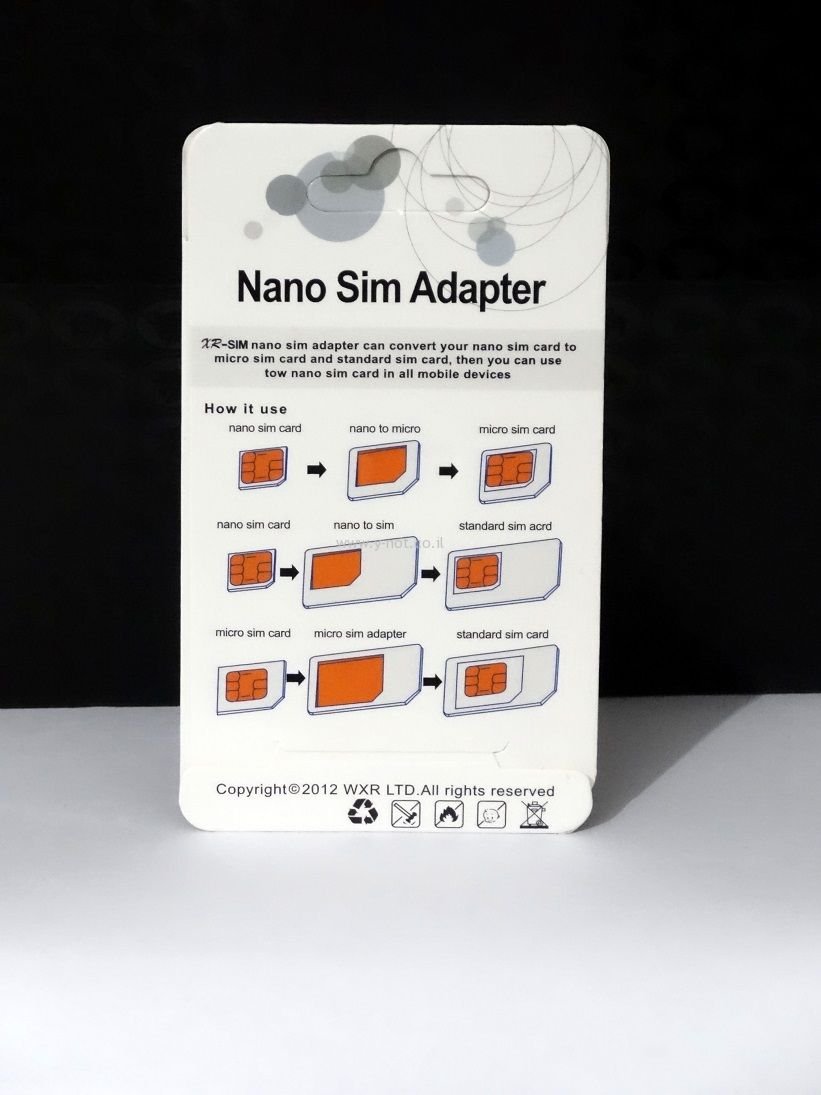 Alternative view of ערכת מתאם SIM ל-Nano SIM ו-Micro SIM
