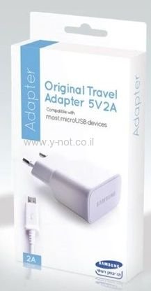 מטען בית מקורי לסמסונג גלקסי + כבל - 2A - SAMSUNG TRAVEL