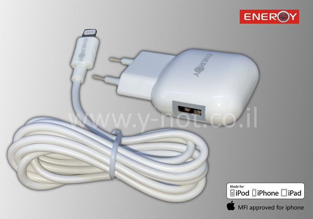 Alternative view of מטען בית לאייפון עם כבל - מאושר אפל MFI! מבית ENERGY