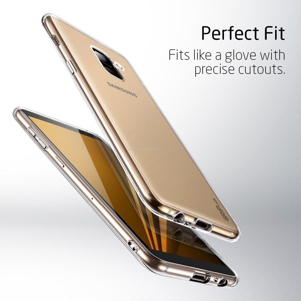 Alternative view of כיסוי סיליקון לגלקסי A8 <b> פלוס</b> - שקוף  - GRIP AIR עם <b>מגן מסך באריזה</b>