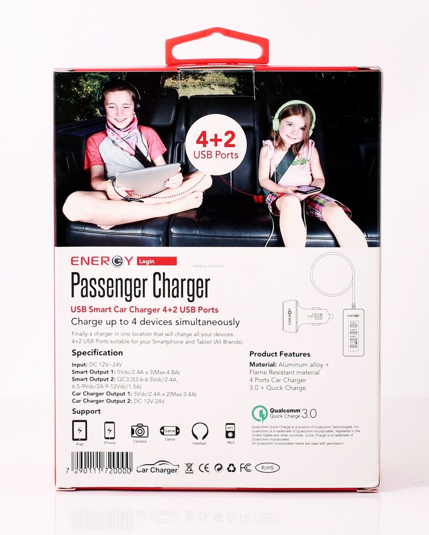 מטען לרכב 6 יציאות הטענה חדשני ומתקדם - Energy Passenger – תמונה 2