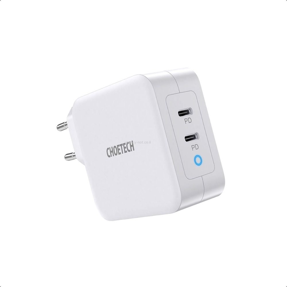 מטען בית מהיר CHOETECH דגם 100W שתי יציאות PD
