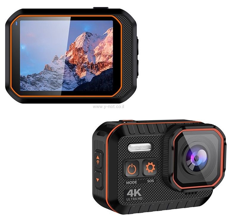 Alternative view of מצלמת אקסטרים WiFi 4K עם מסך 1.54