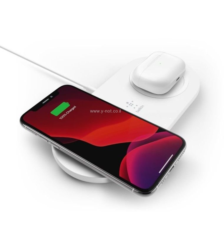 Alternative view of משטח טעינה אלחוטית כפול 15w belkin