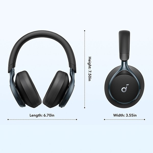 Alternative view of אוזניות קשת On-Ear דגם Anker Soundcore Space One A3035 צבע לבן / שחור