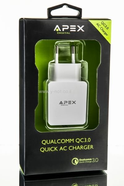 Alternative view of מטען קיר USB טעינה מהירה מדגם APEX בתקן  Quick charge 3.0