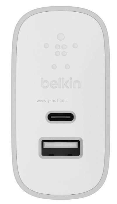 Alternative view of מטען ביתי כפול 27W עם יציאות Belkin USB-C USB-A