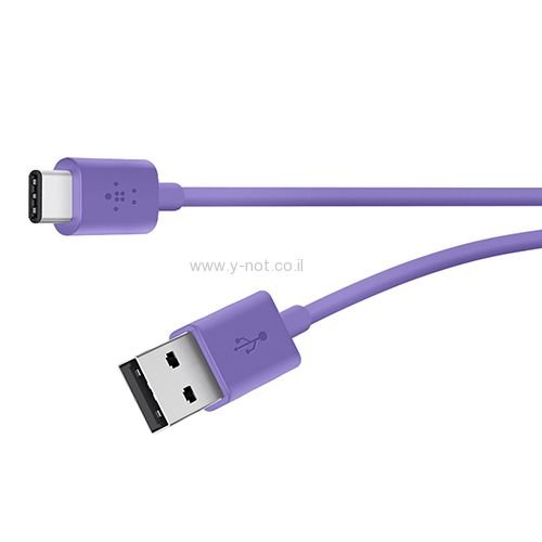 כבל USB-A 2.0 ל- USB-C 3A באורך 1.8 מ' BELKIN בצבעים