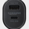 מטען רכב מהיר מקורי לסמסונג גלקסי עם 2 יציאות  Samsung 45w