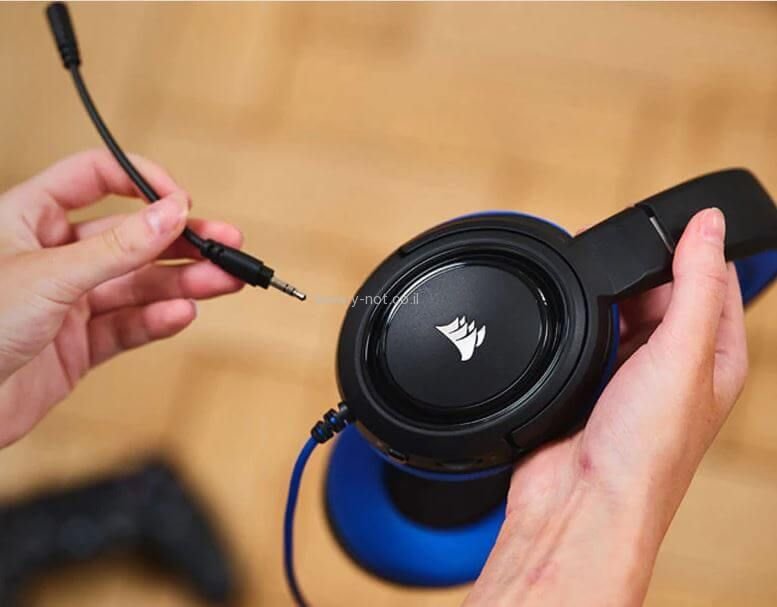 אוזניות גיימינג -CORSAIR HS35 STEREO צבע כחול/שחור – תמונה 5