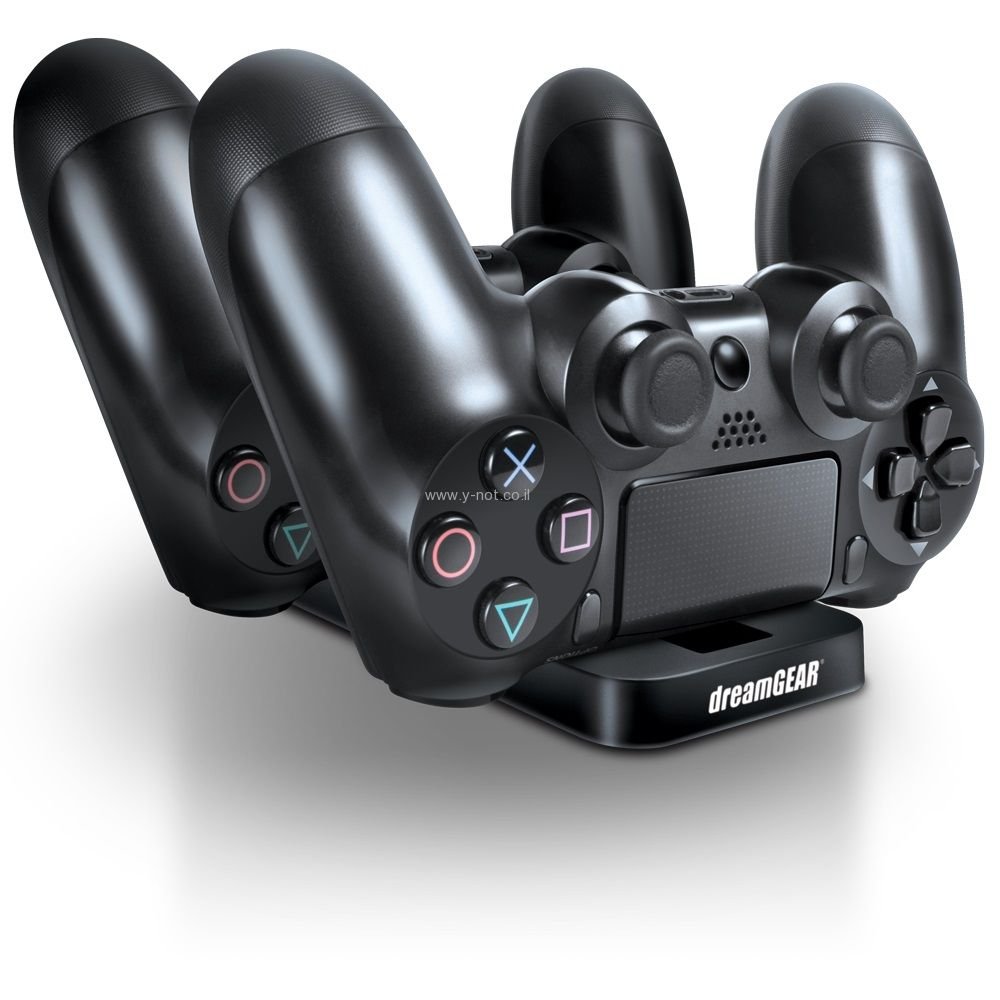 עמדת טעינה לזוג שלטי PlayStation 4 + סוללות DreamGear