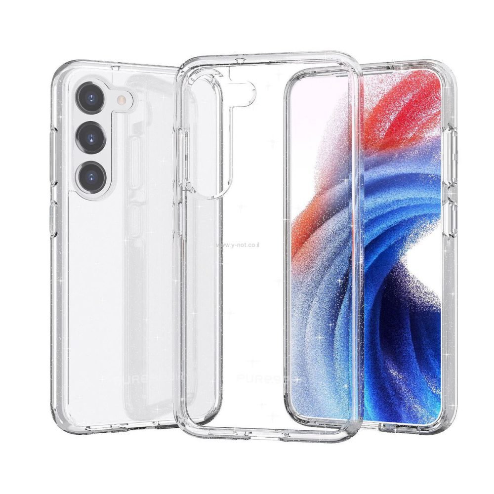 מגן  גלקסי <b> נצנצים S24 PLUS </b> דגםDualTek SLIM clear  גלקסי  מבית Puregear