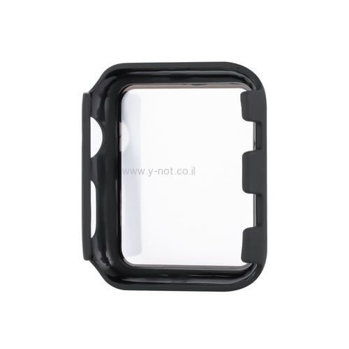 Alternative view of כיסוי + מגן מסך זכוכית לשעון אפל 45 מ"מ  ,  צבע שחור/שקוף מבית Essentials
