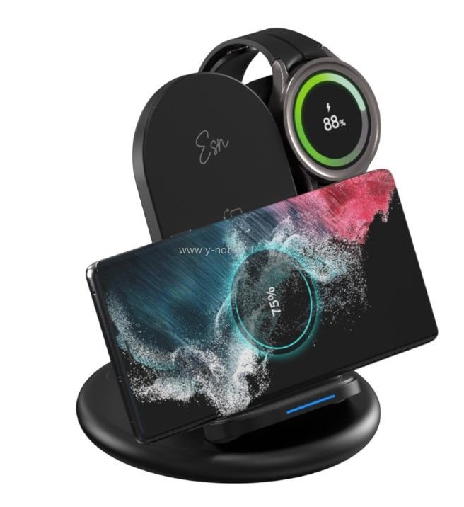 Alternative view of <b> מטען אלחוטי 3 ב-1 למוצרי אנדרואיד </b> מבית Essentials