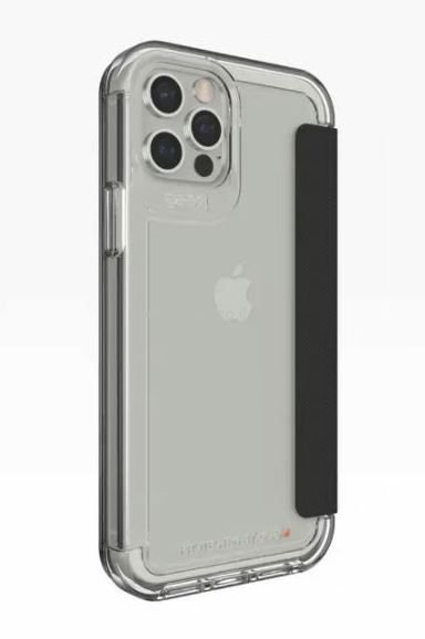 Alternative view of כיסוי ספר GEAR4 לאייפון 12 <b>פרו מקס</b> דגם WEMBLEY FLIP - שחור