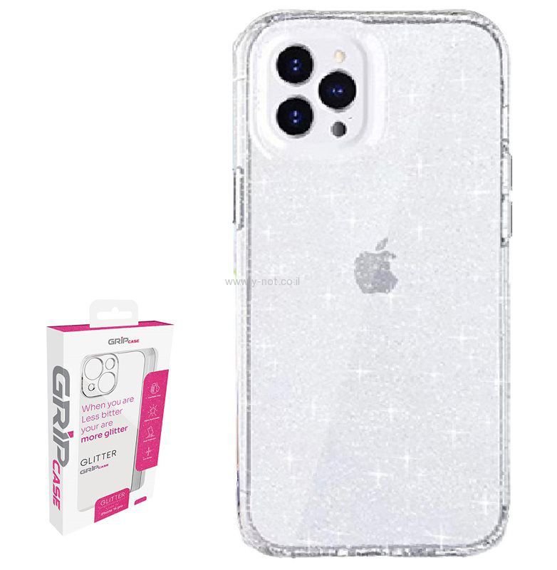 מגן מנצנץ לאייפון 15 מבית GRIP CRYSTAL Glitter - נצנצים