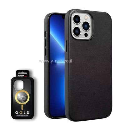 כיסוי דמוי עור  לאייפון 13 <b>PRO MAX</b> תומך magsafe