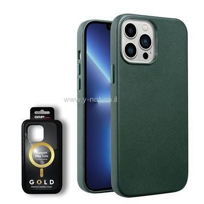 כיסוי דמוי עור לאייפון 14 <b>PRO </b> - תומך magsafe של GRIP – תמונה 3