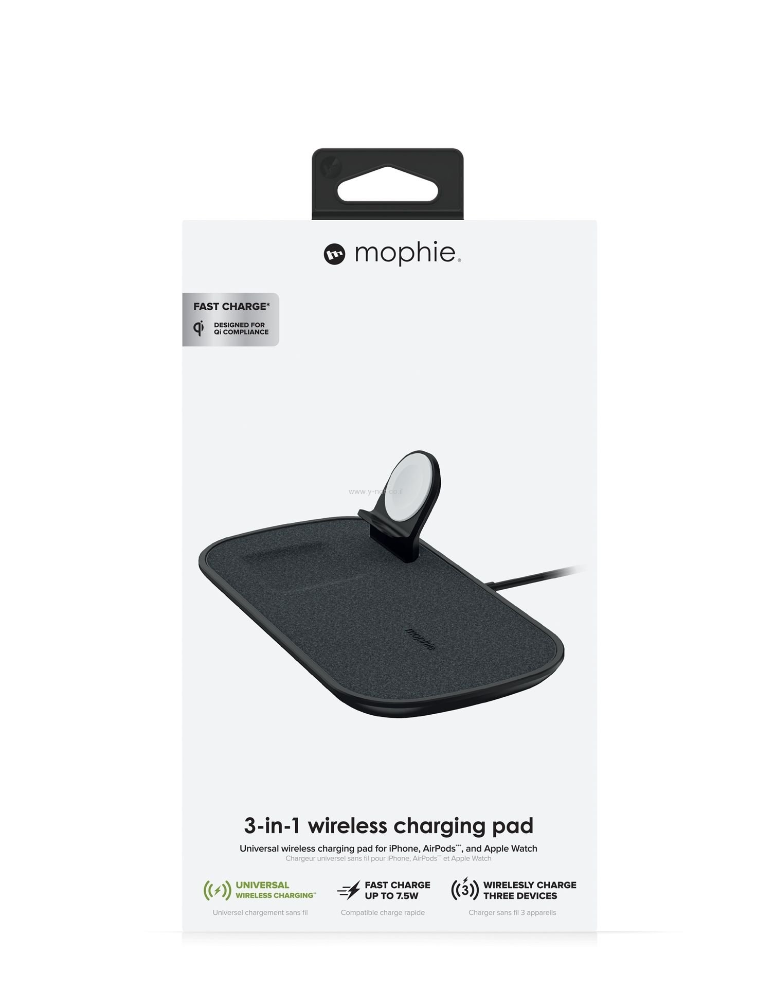 משטח טעינה אלחוטי Mophie להטענת 3 מוצרים בו זמנית - MFI מאושר אפל – תמונה 3