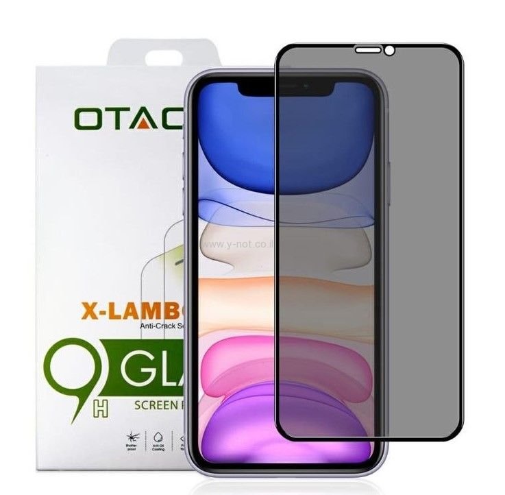 מגן מסך עם <B>פרטיות </B>לאייפון 11 מזכוכית מחוסמת מבית OTAO! - כל המסך