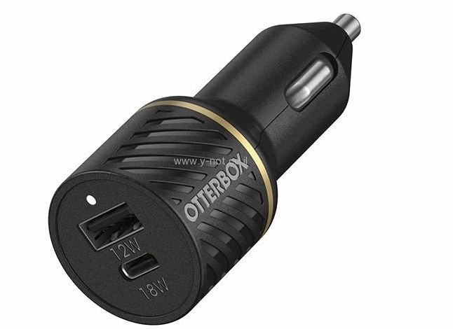 מטען רכב מהיר עם 2 יציאות  - תומך PD  - מבית OTTERBOX