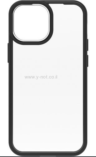 מגן אייפון 14 <b>פרו</b> דגם iPhone 14 PRO OTTERBOX React - שקוף מסגרת שחורה – תמונה 3