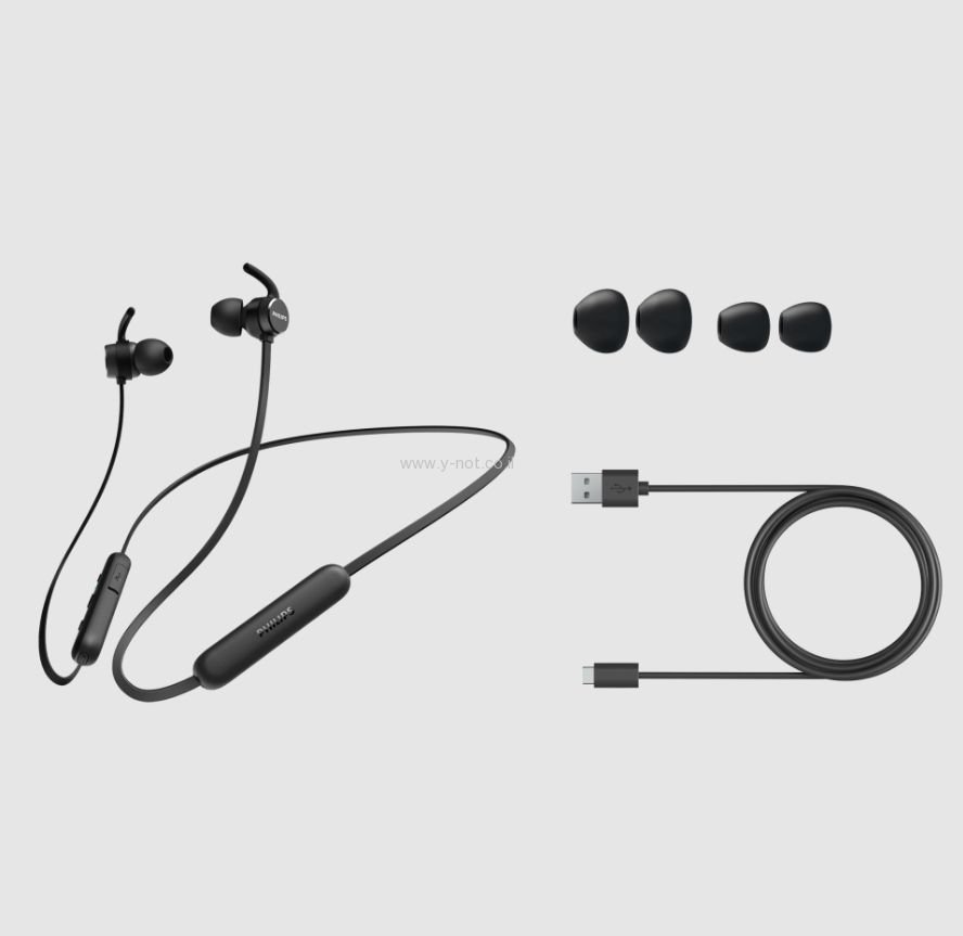 אוזניות כפתור אלחוטיות PHILIPS In-ear wireless headphones בצבע שחור – תמונה 3