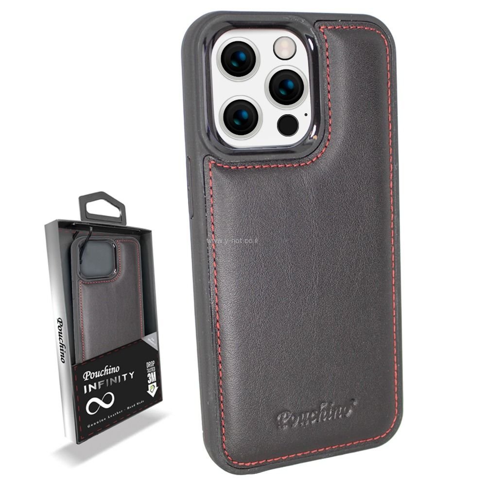 כיסוי עור אמיתי לאייפון 13 מסדרת Pouchino Infinity – תמונה 8