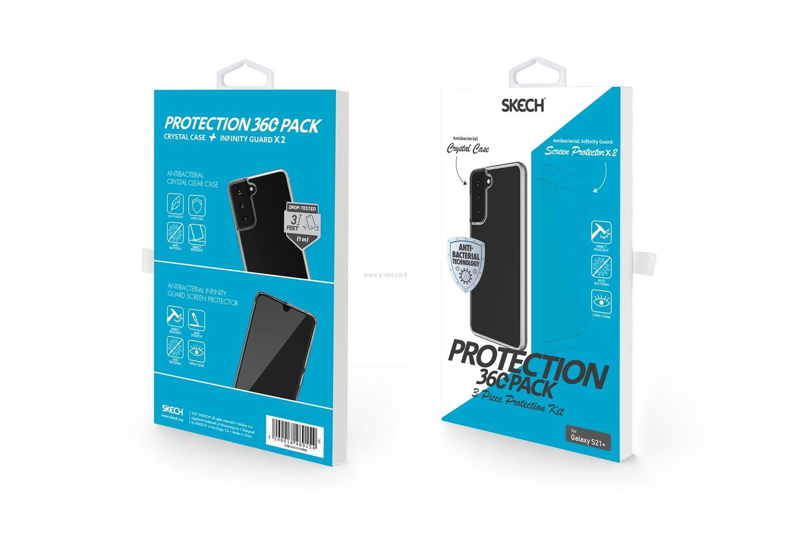 סט כיסוי ומגן מסך SKECH Crystal לגלקסי S21 Plus - שקוף – תמונה 2