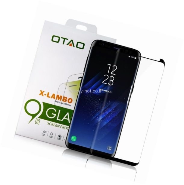 מגן מסך גלקסי S9 מזכוכית מחוסמת מבית OTAO! - מסגרת שחורה