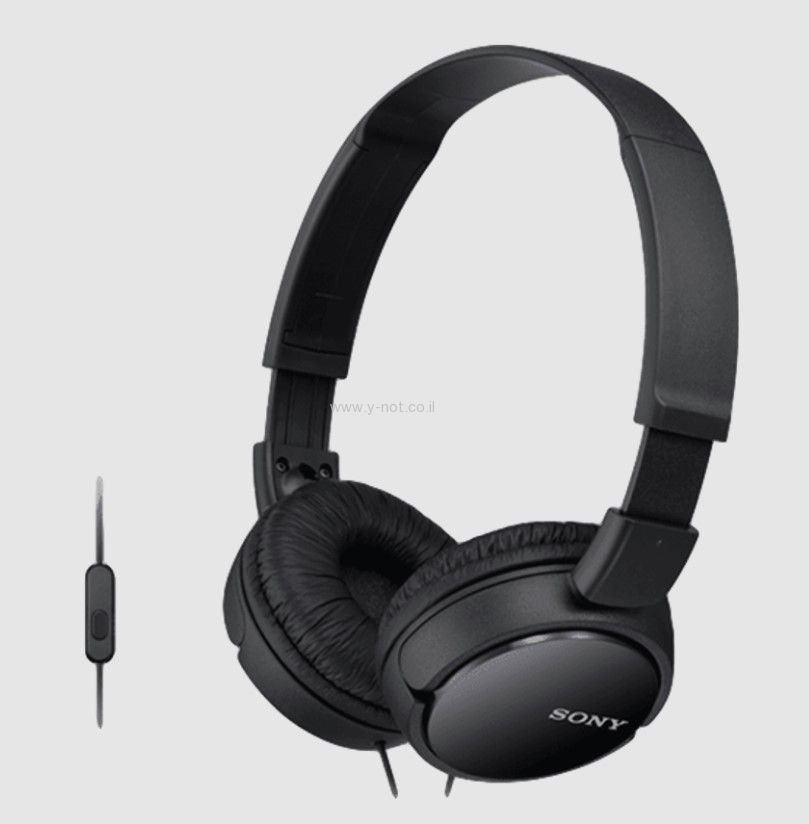 אוזניות מבית SONY דגם MDR ZX110AP בצבע לבן/שחור