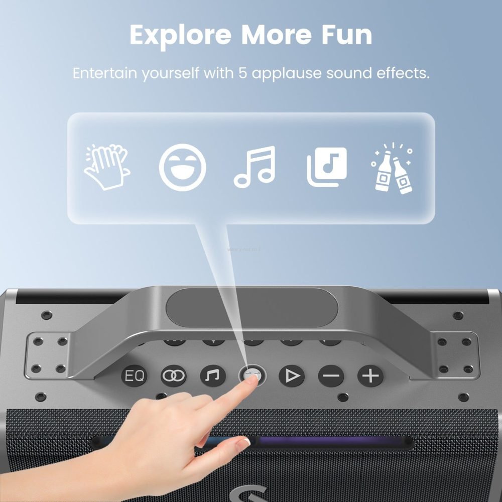 Alternative view of רמקול קריוקי אלחוטי עם מיקרופון אלחוטי כפול. עמידות גבוהה בפני נוזלים SOUNARC K2