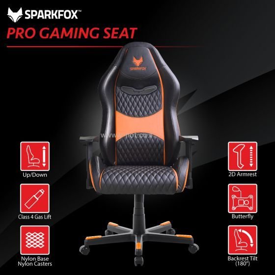 מושב כסא גיימינג SPARKFOX בטקסטורת מעויינים – תמונה 3