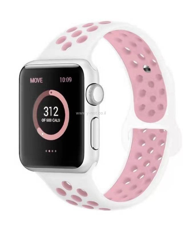 רצועת ספורט לשעון TARGET (38/40/41) (42/44/45) Apple לבן&ורוד