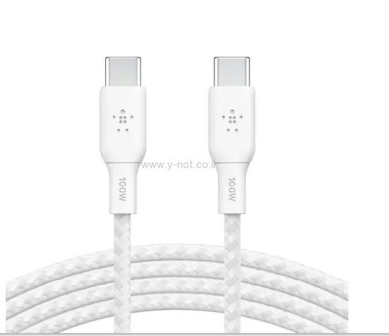 כבל טעינה BELKIN BRAIDED 60W TC-TC 2M CABLE