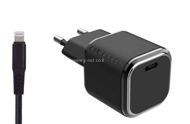 מטען בית מהיר 45W + כבל <b>45W Type c</b>GaN II  מחברת PUREGEAR