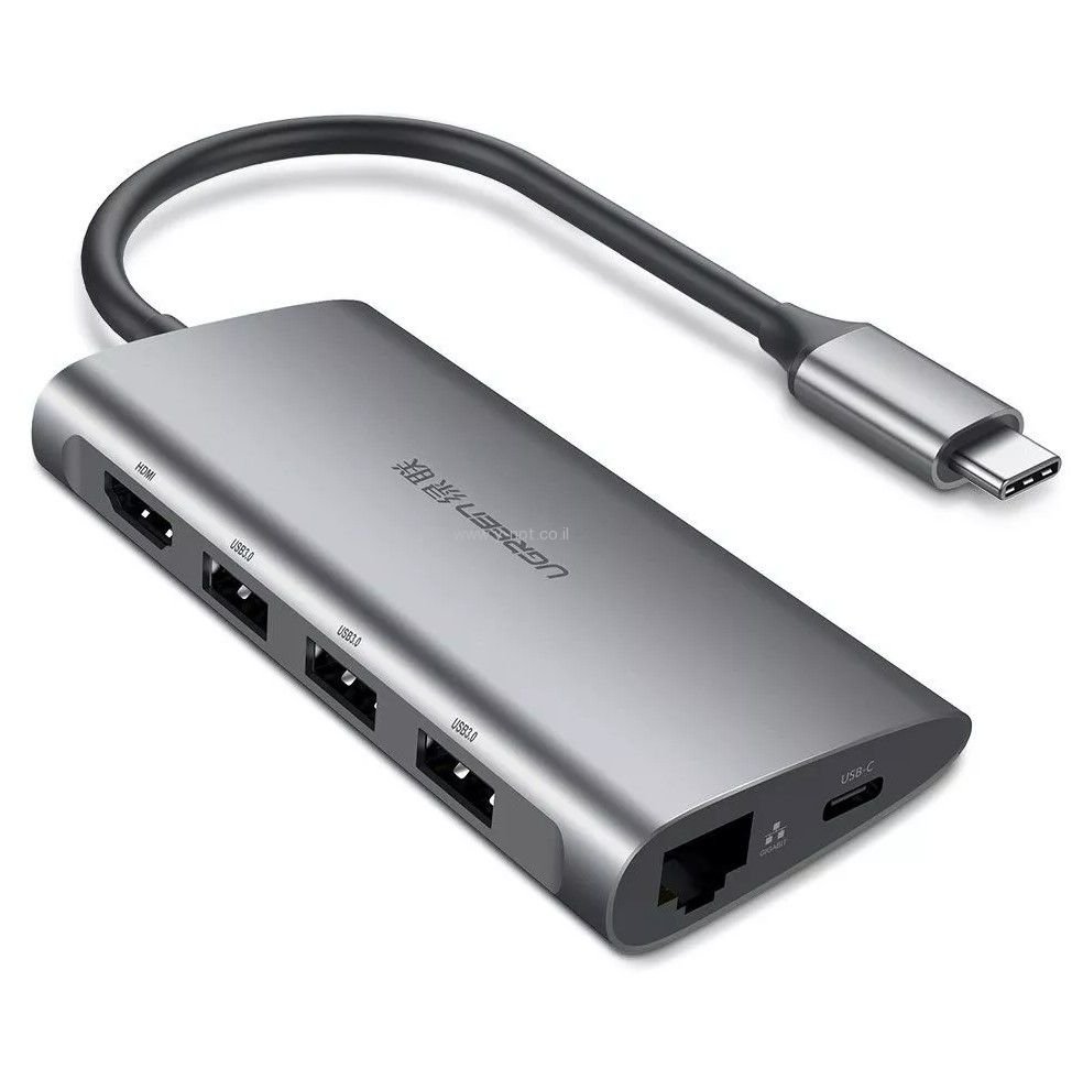 מתאם  UGREEN 50538 USB-C 8IN1 Mulifunction Adapter
