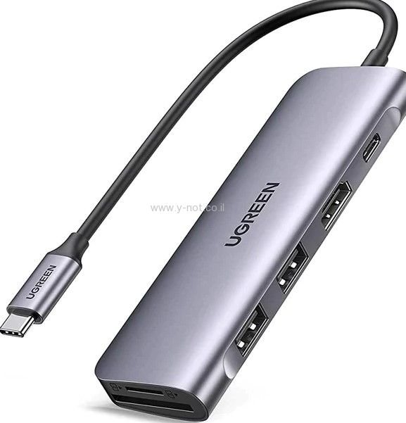 מתאם UGREEN 70411 USB-C 6IN1 Multifunction Adapter
