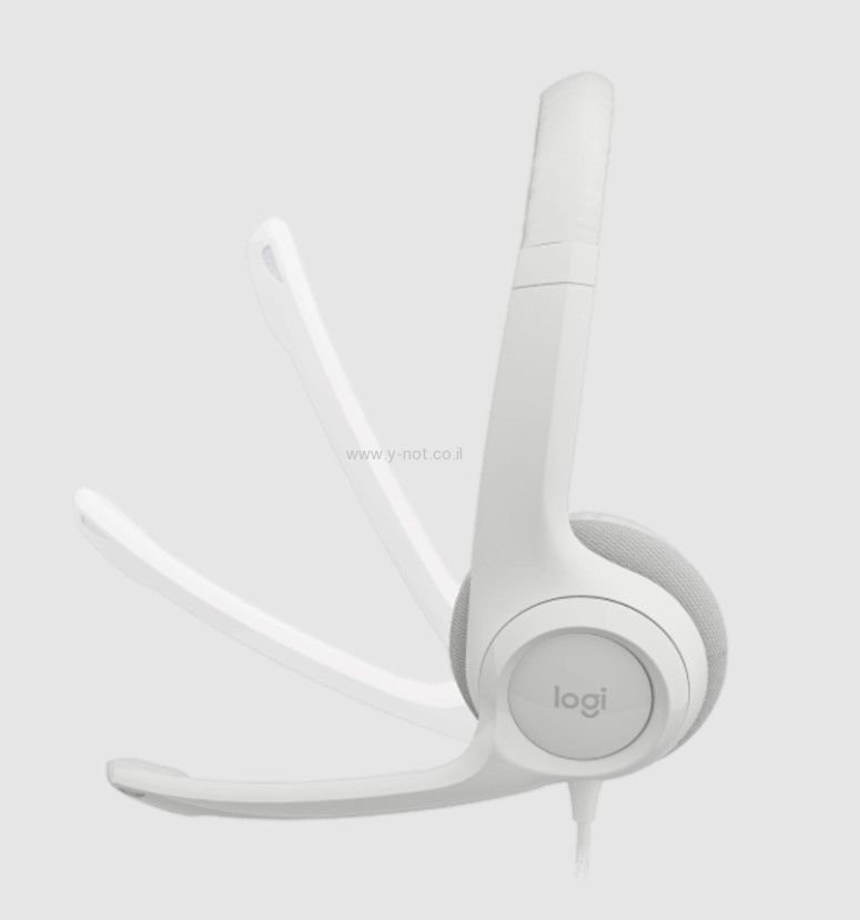 אוזניות עם מיקרופון וחיבור USB Logitech H390 - צבע גרפיט / ורוד / לבן – תמונה 5