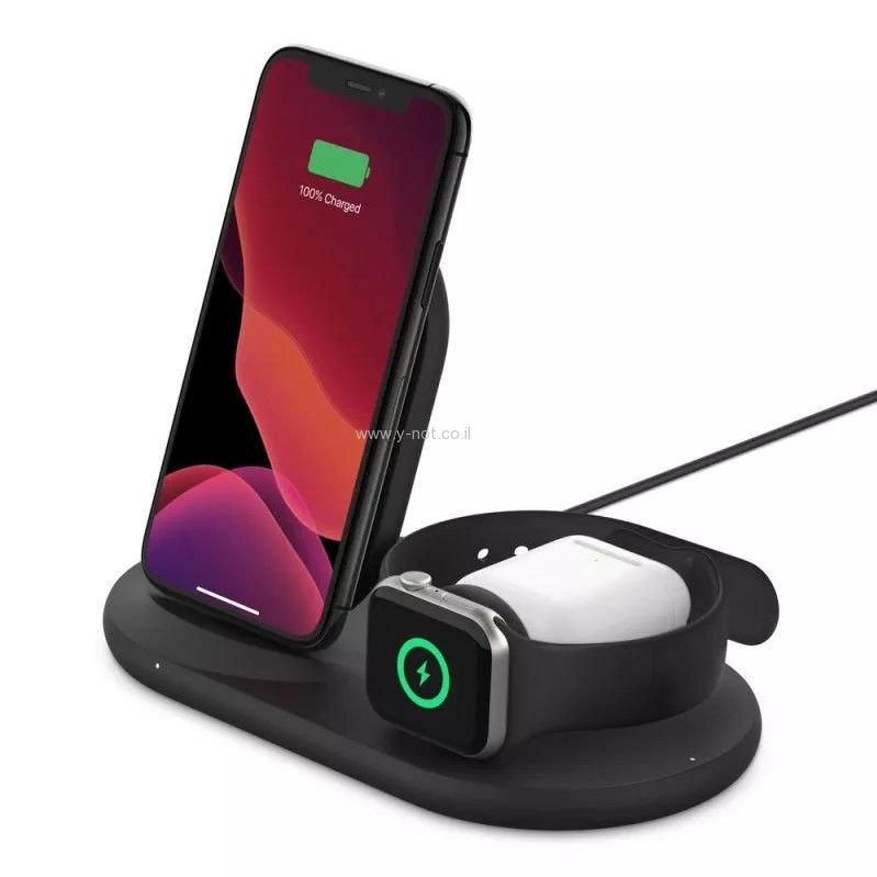 מטען אלחוטי 3 ב-1 ל-Apple דגם Belkin BOOST↑ , CHARGE – תמונה 3