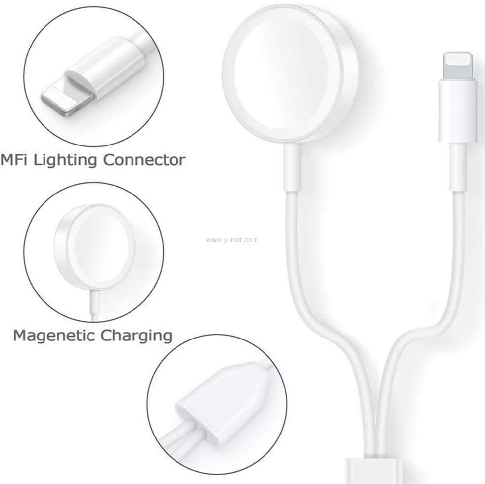 2 בכבל 1 - כבל טעינה לשעון אפל ולאייפון -Cable for Apple Watch – תמונה 4