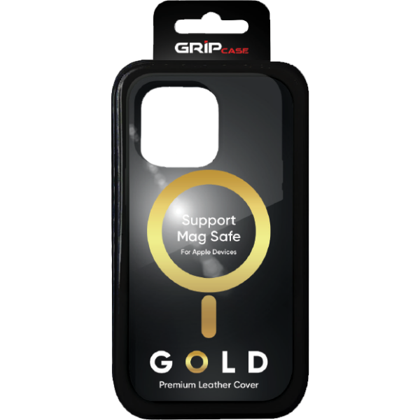 Alternative view of כיסוי דמוי עור  לאייפון <b>16</b> - תומך MAGSAFE של   GRIP GOLD בצבעים