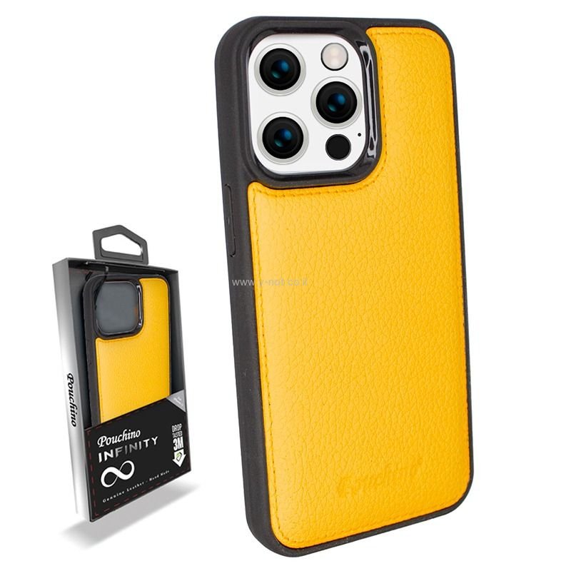 כיסוי עור אמיתי לאייפון 13 פרו מסדרת Pouchino Infinity – תמונה 9