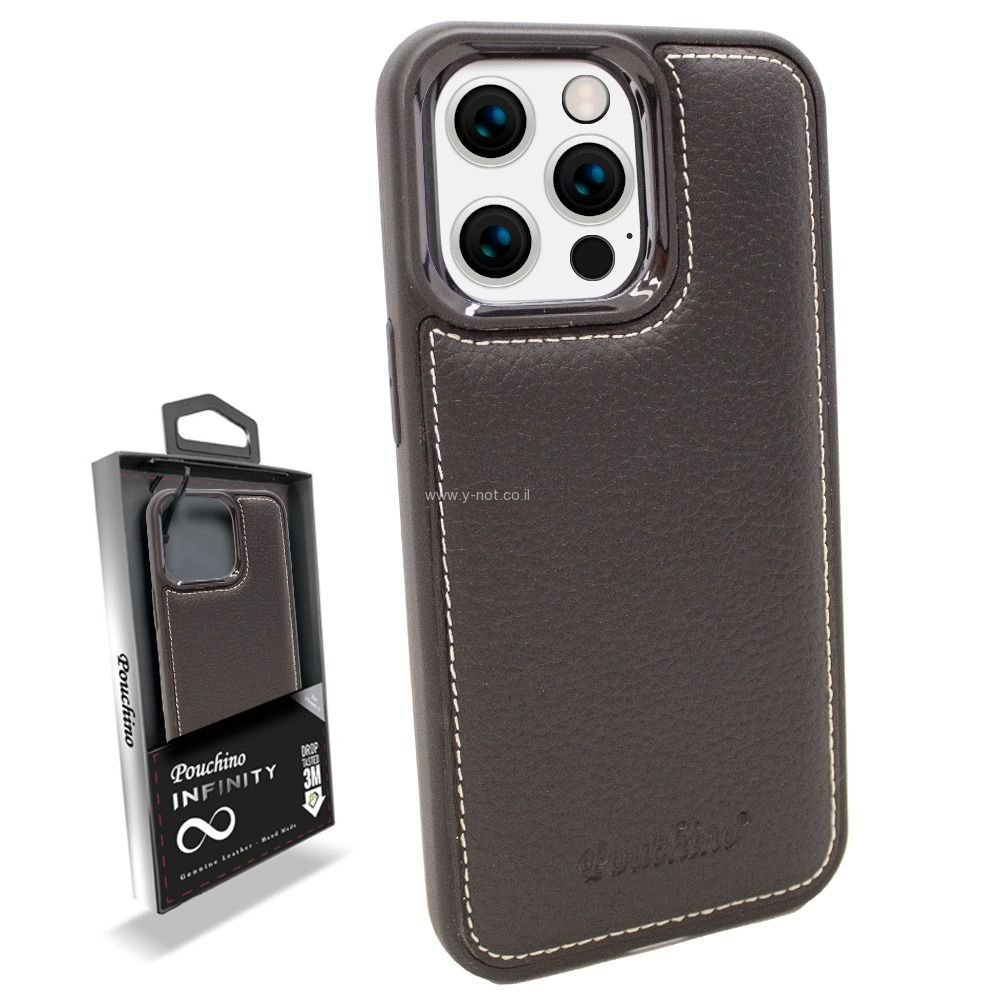 כיסוי עור אמיתי לאייפון 13 פרו מקס מסדרת Pouchino Infinity