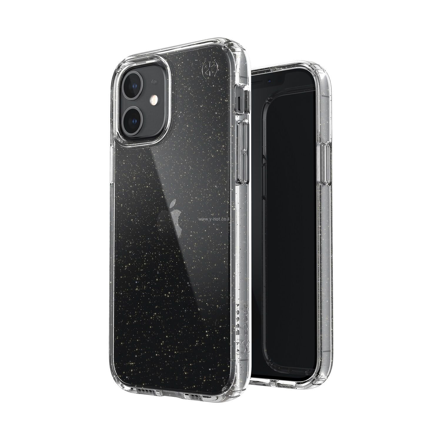 כיסוי שקוף עם נצנצים לאייפון iPhone 12<b> Mini </b> דגם Presidio מבית speck