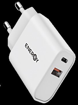 מטען בית  ENERGY  20W PD&QC 3.0 + C TO C 1.5M Cable - כולל כבל טייפ C