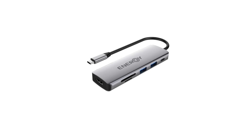 מתאם   I6 in 1 USB C Hub צבע שחור.
