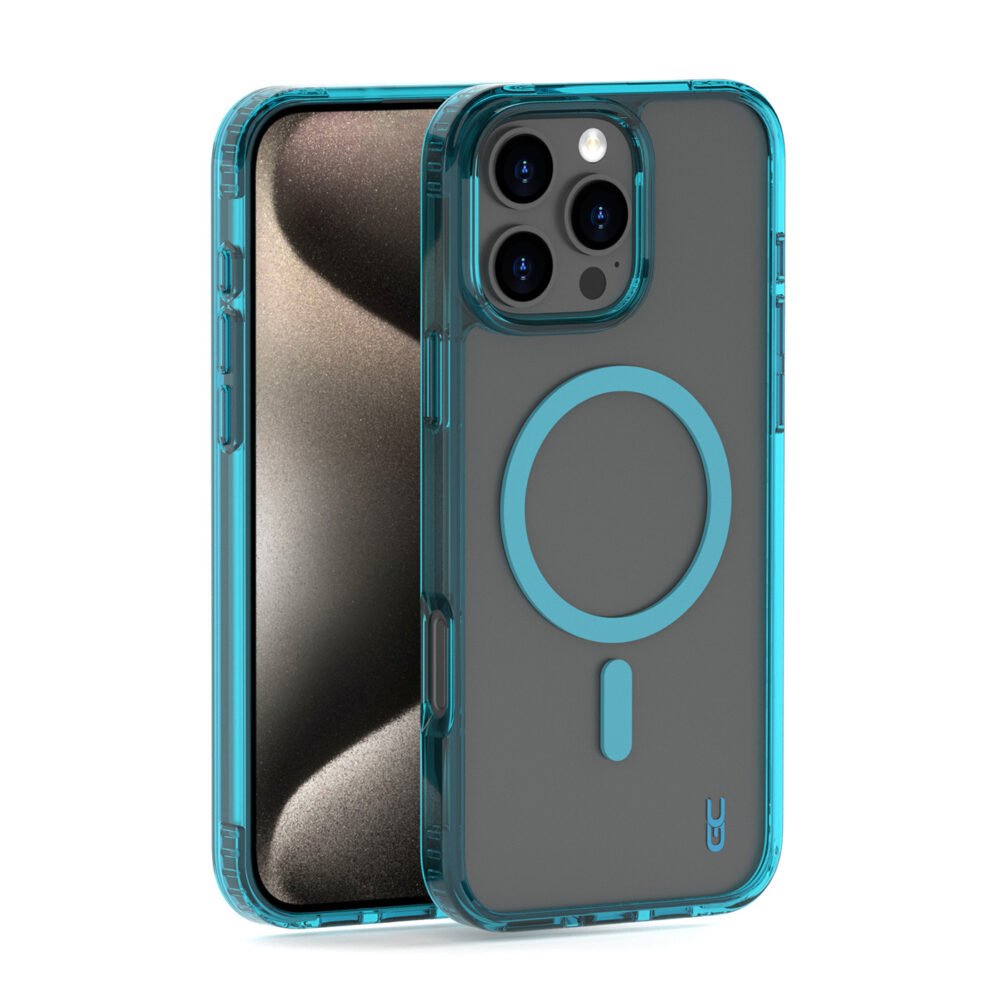 כיסוי  לאייפון   <b>16 pro max </b> עם חיבור MagSafe  מבית  GRIP CRYSTAL - שקוף בצבעים