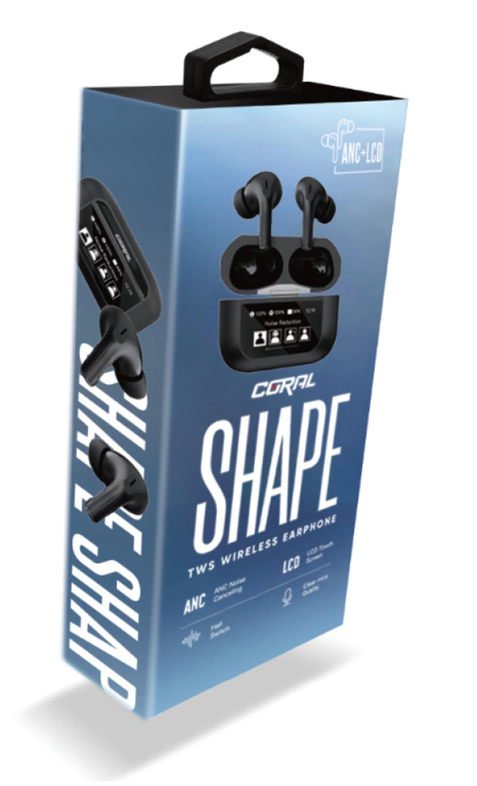 אוזניות אלחוטיות CORAL Shape ANC TWS - שחור / לבן – תמונה 5