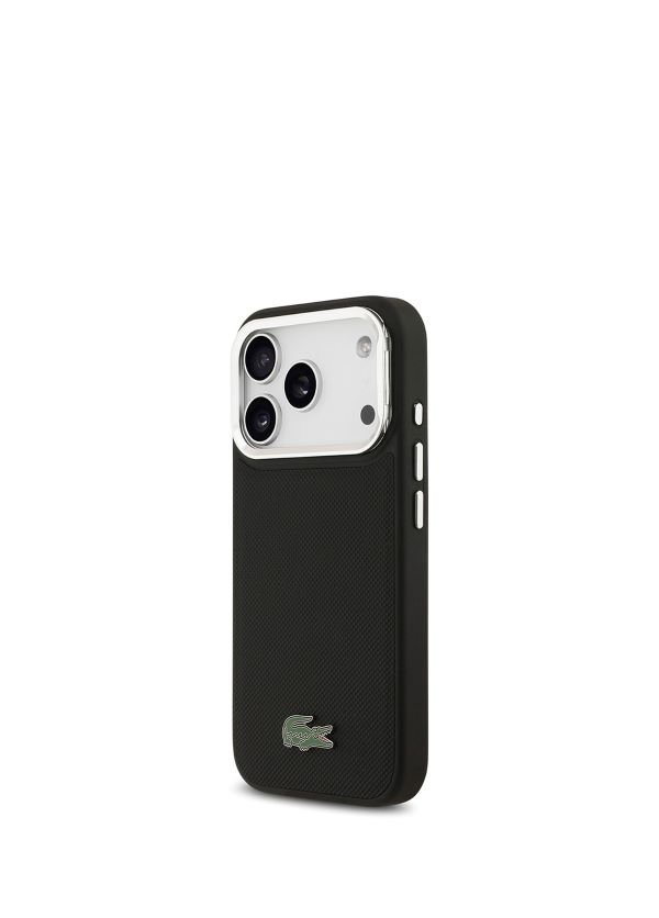 כיסוי שחור LACOSTE Magsafe ל-iPhone 17 Pro Max — מגן יוקרתי עם רגלית מובנית – תמונה 3
